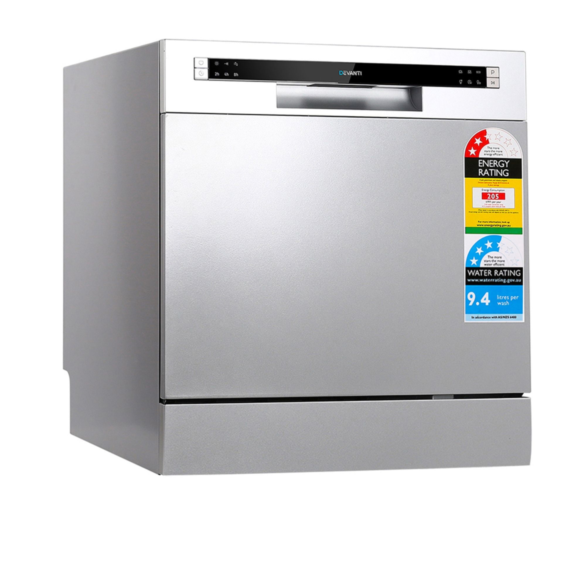 Devanti Benchtop Dishwasher 8 Place Setting Silver Kitchen Warehouse™